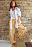 Nonni Gingham Relaxed Barrel Pant Mustard